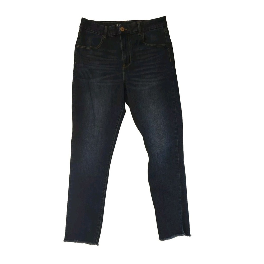 No Boundaries Jeans Juniors 13 Blue Stretch Fringe Distress Hem